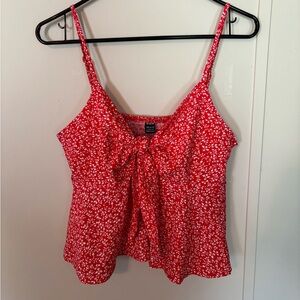 L, SHEIN red and white crop tank top